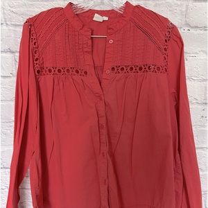 Gap coral color blouse large